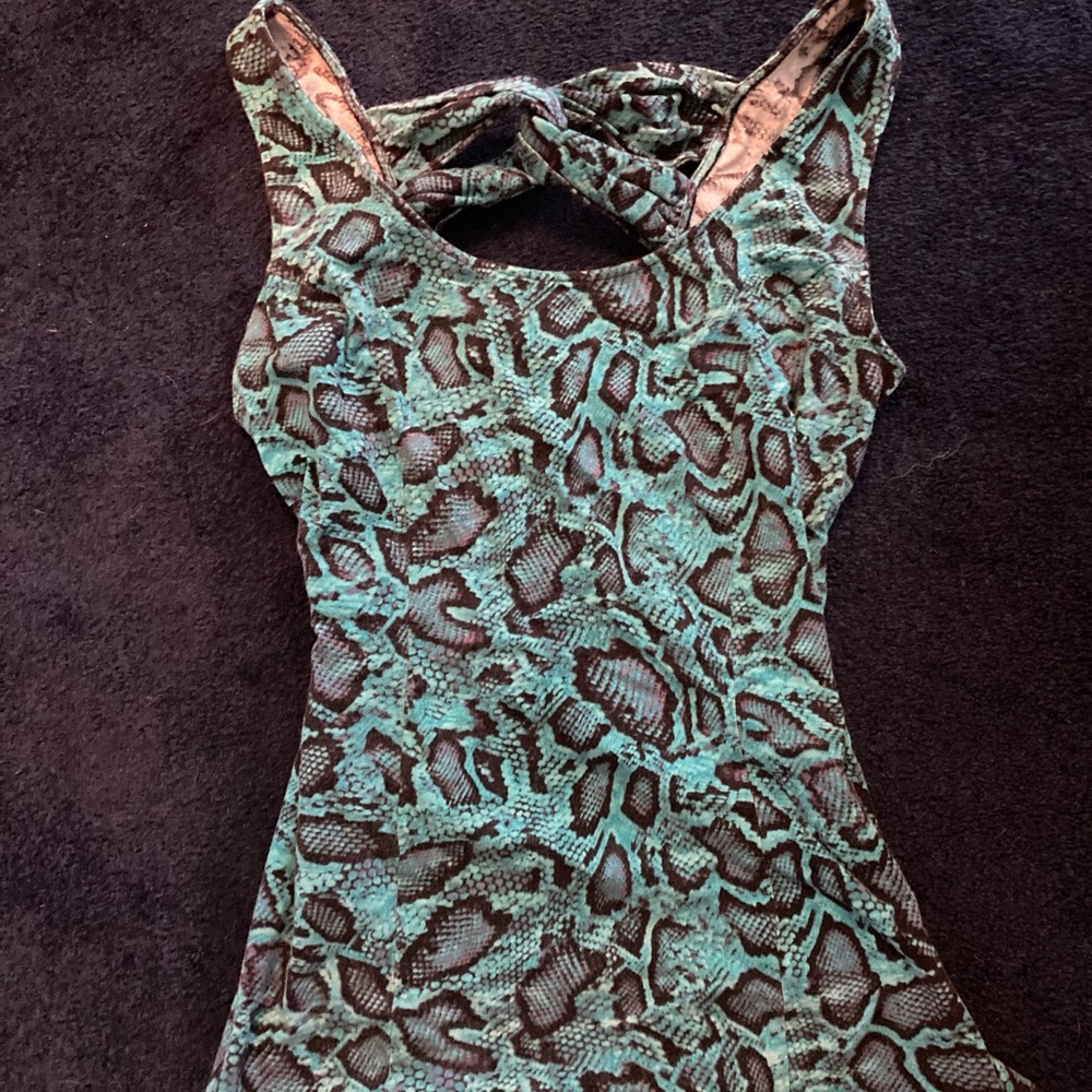 Blue and Brown/black Snakeskin Print Dress
